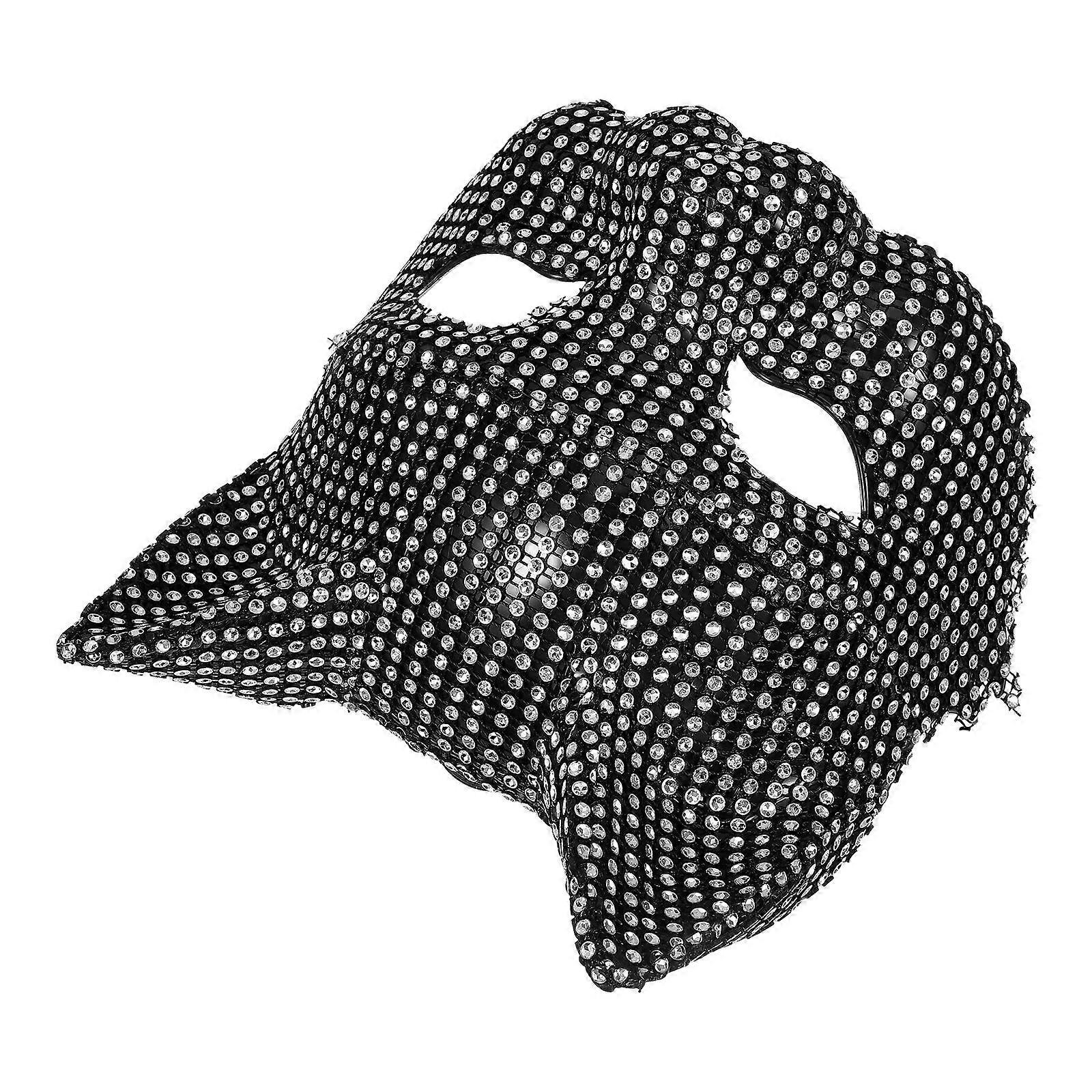 仮面舞踏会パーティーやカーニバルの装飾にぴったりの女性のためのキラキラしたラインストーン猫マスクシルバープラスチック