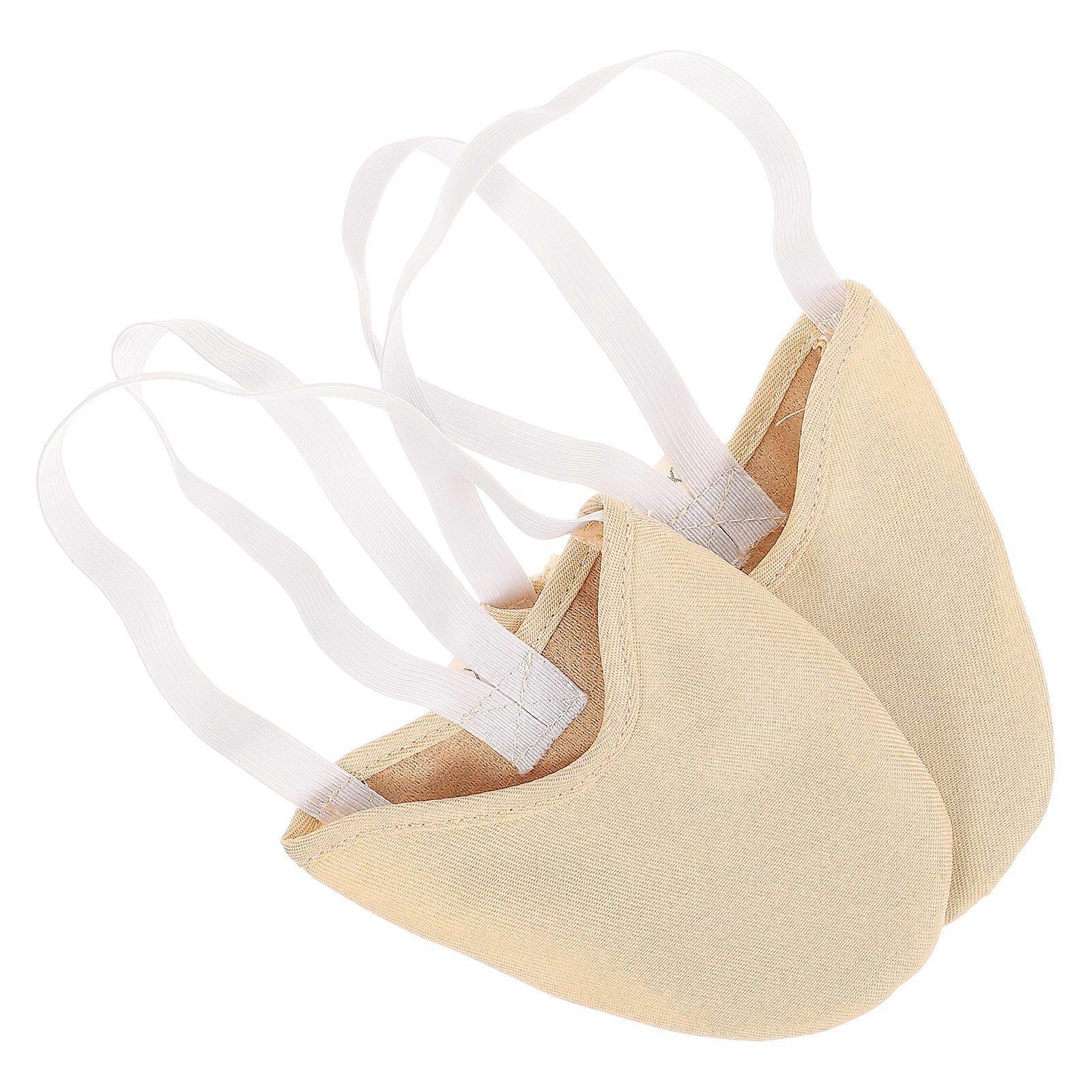 Ballet Style Dance Shoes For Women With Half Sole For Gymnastics And Home Use In Beige Color Featuring Shock Absorption 1Pair