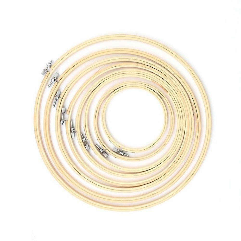 Embroidery Circle Set 6Pcs DIY Handcraft Tool Easy To Use Khaki Color Suitable For Embroidery Projects And Craft Activities