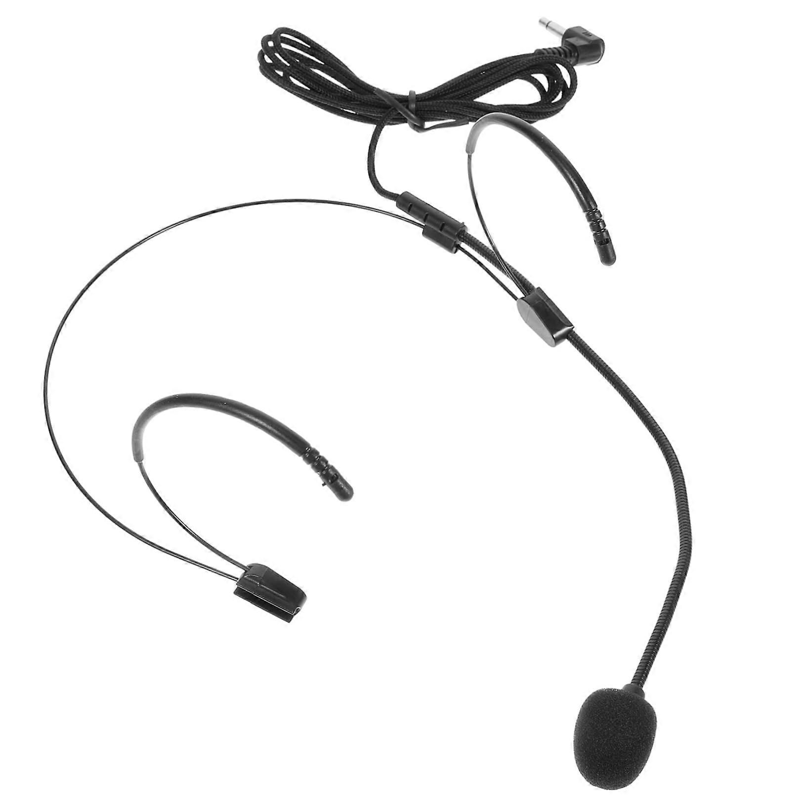 Headset microphone for teachers, flexible with cable for voice amplifier, lightweight for presentations