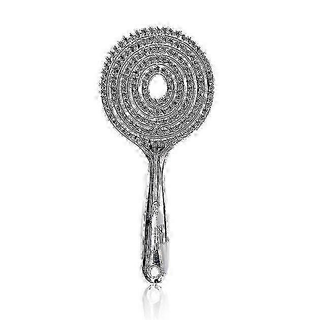 Halovida Detangling Hair Brush, Double Layer Design with Boar Bristles, Scalp Massage Brush, Chrome