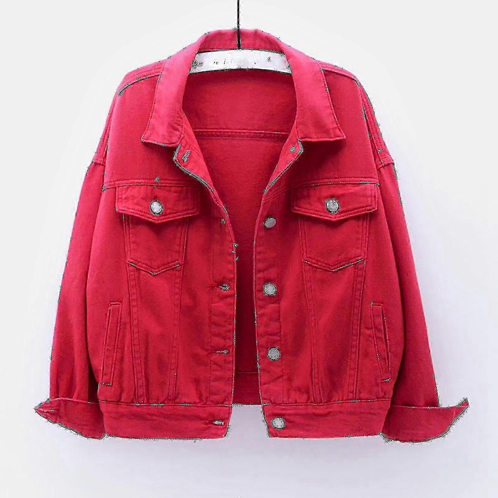 Spring denim jacket for women with warm lining