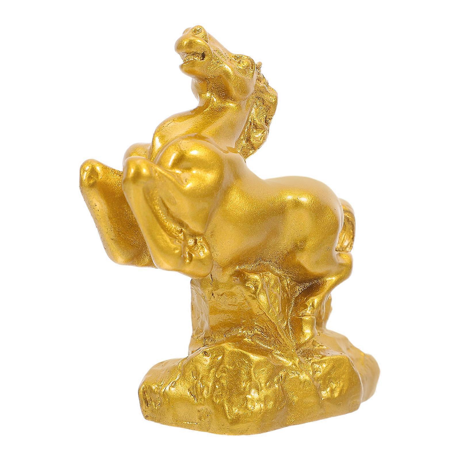 Elegant Zodiac Horse Figurine Feng Shui Resin Sculpture for Car Dashboard Home Decor Miniature Animal Art Craftsmanship Collectible for Horse Lovers