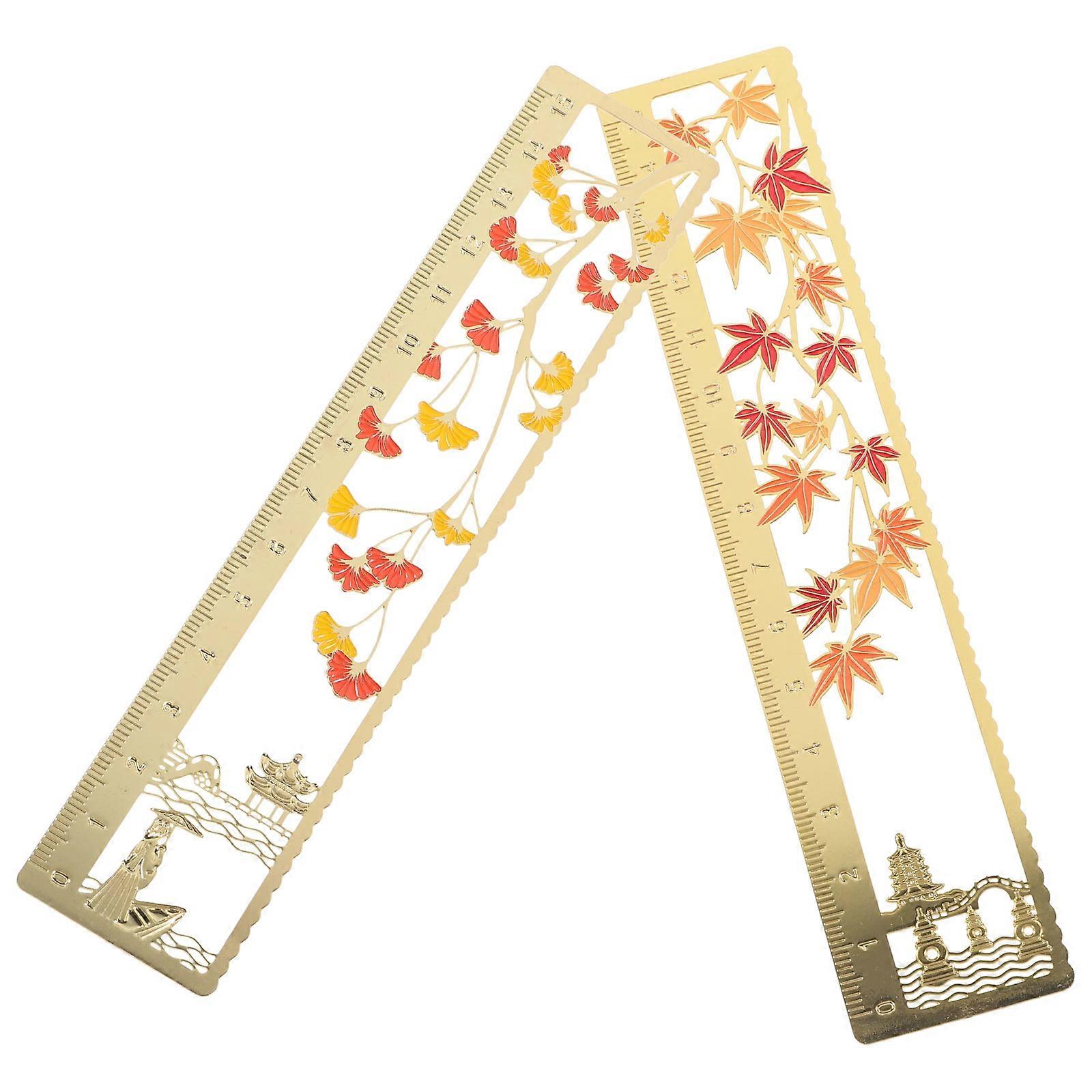 2Pcs Metal Bookmark Set Creative Gift for School Use Assorted Color Lightweight Design