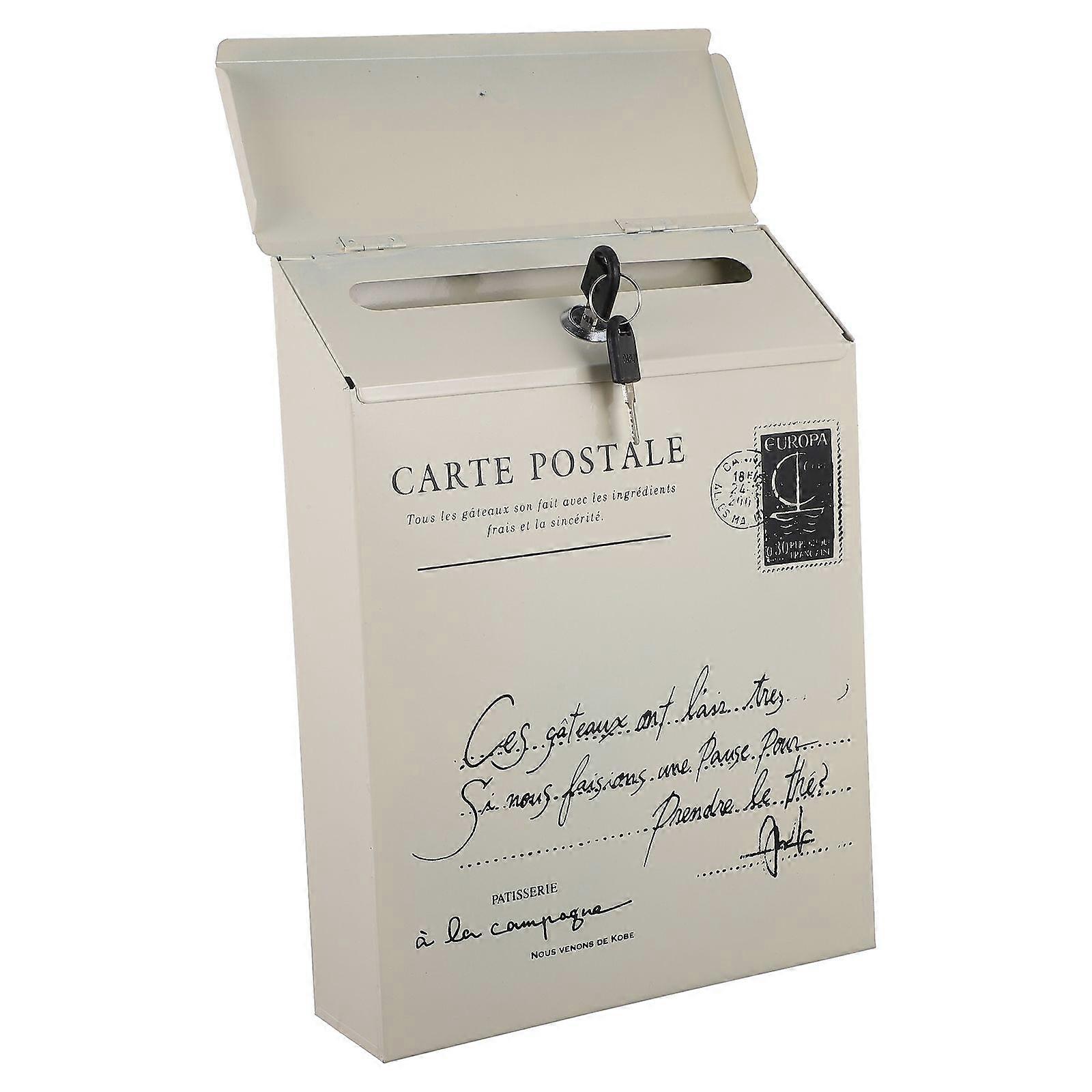 Compact Mailbox, Durable Iron Post Box Suitable for Retro Style Photo Props