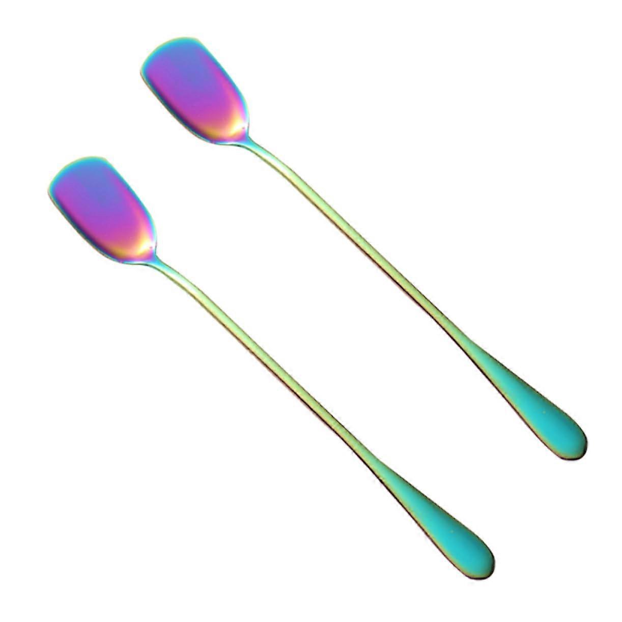 Ice Cream Scoop Set of 6, Colorful Mixing Spoons for Coffee, Sugar, Espresso, and Kitchen Use