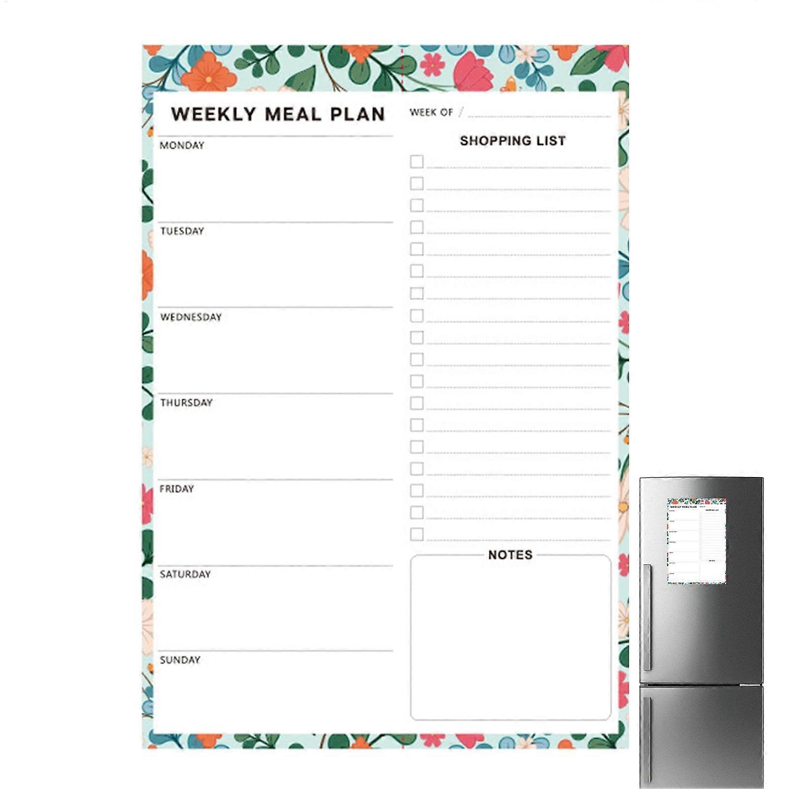 Weekly Meal Planner, Shopping List Strong Magnetic Notepad for Fridge