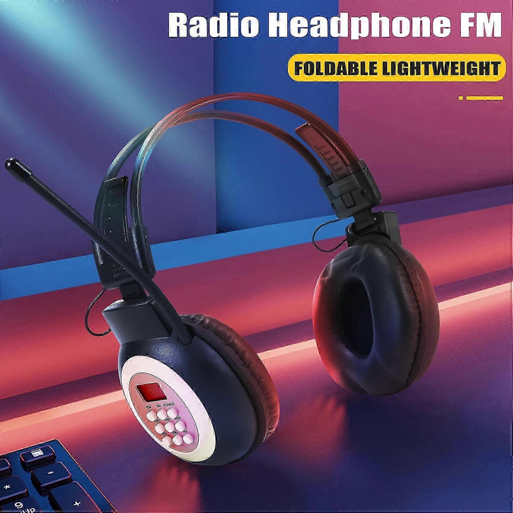 Portable Personal FM Radio Headphones , Wireless Headset with Radio Built in for Walking, Jogging