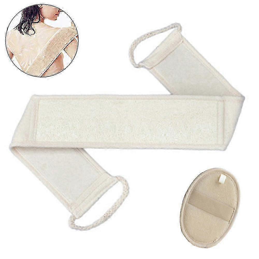 Exfoliating Loofah Back Scrubber & Pad Set for Deep Cleansing and Skin