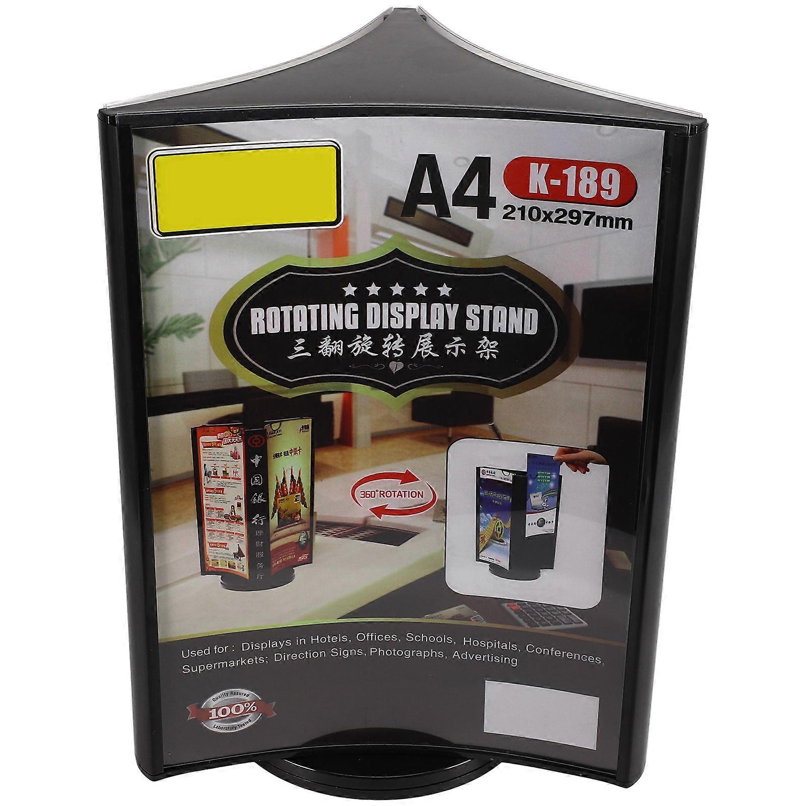 Black Acrylic Menu Display Stand for Restaurants and Events MultiSide Tabletop Sign Holder 4.0 inches