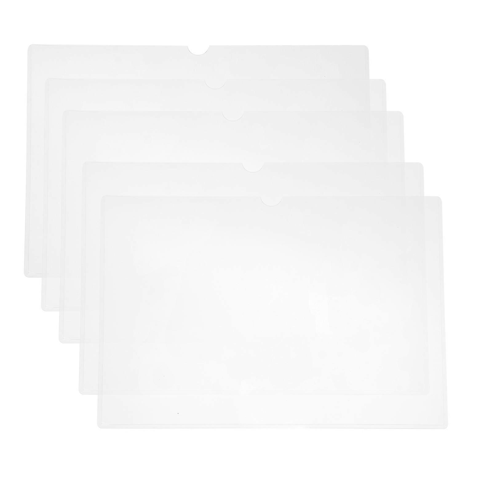 5pcs PVC Protective Covers for Oil Documents, Business License Sleeves with Space Saving Overlapping Design, High Grade PVC Material