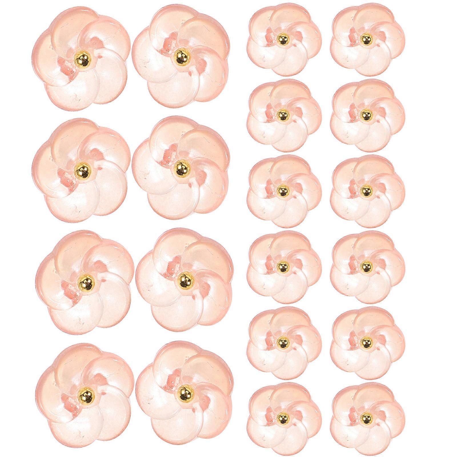 100pcs Semi Transparent Flower Buttons for DIY Sewing – Durable Crafting Buttons for Clothing Replacement & Decoration
