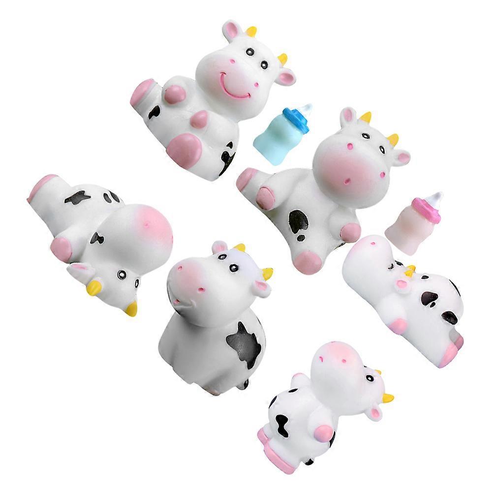 Miniature Cow Figurine Adornment For Bookshelves In Assorted Color With Elegant Aesthetic Appeal 1 Set