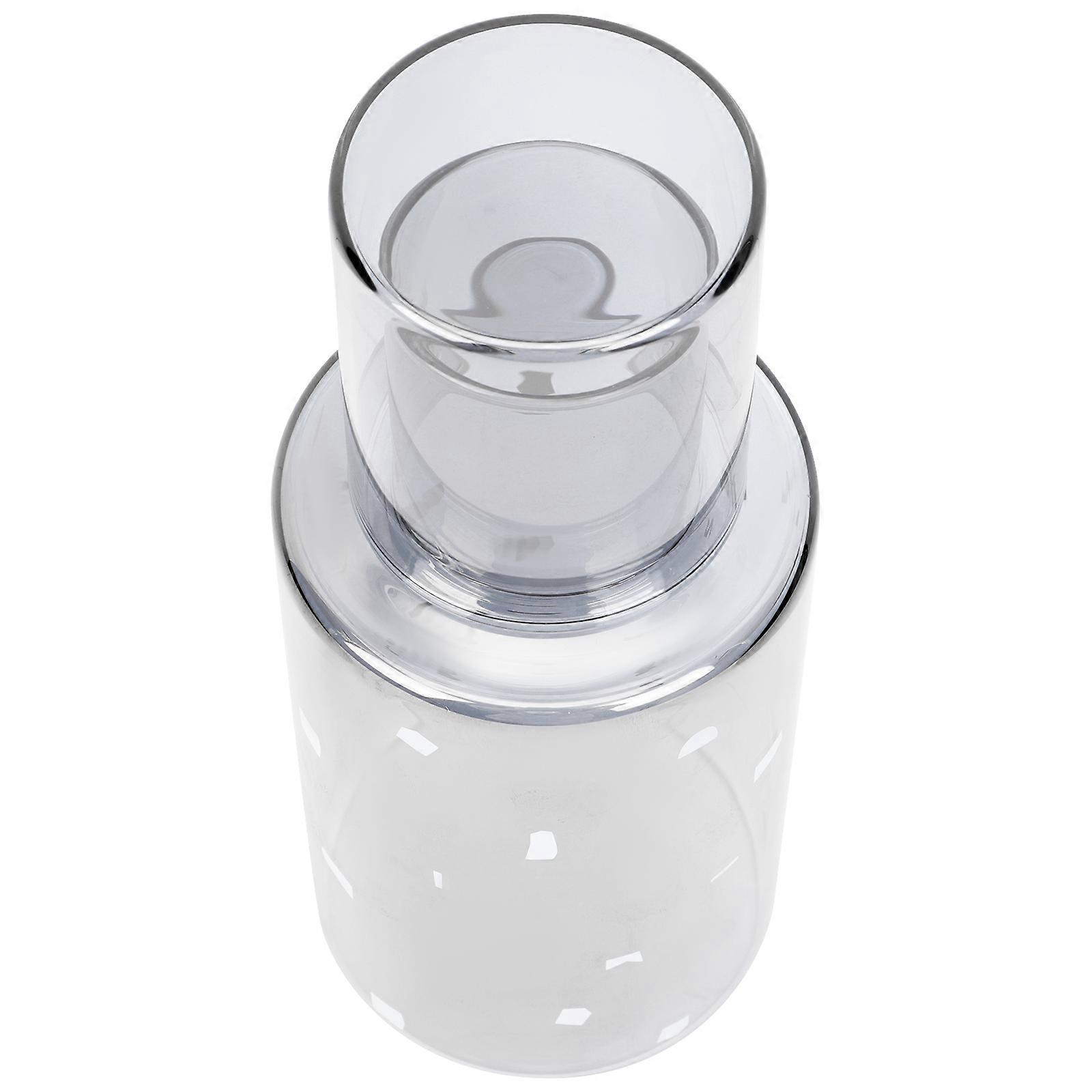 Home Drinkware Clear Glass Cup Bottle Practical Drinking Supply Kettle Set For Modern Tea Parties Light Grey 1 Set