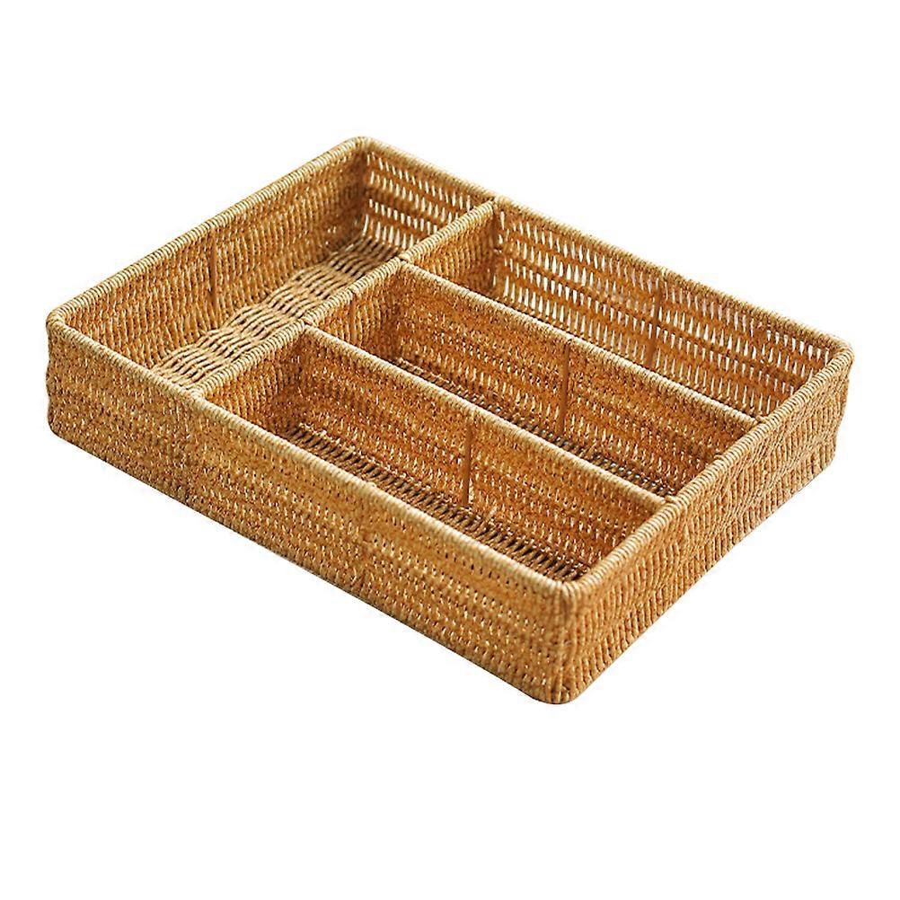 Cutlery Storage Box Multi-Functional Woven Design Ideal For Home Decor Key Storage 1Pcs