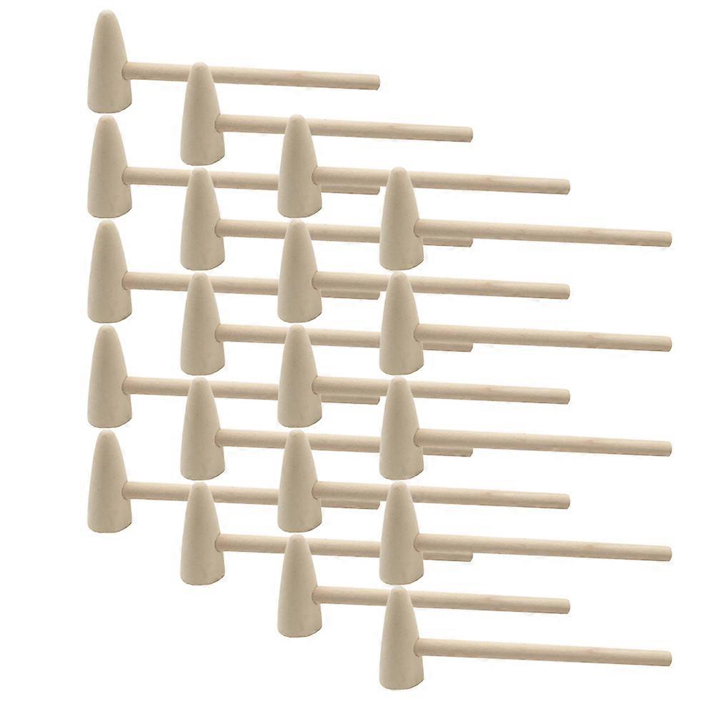 Mini Plastic Hammer for Kids Safe and Odorless with Polished Surface Beige Color 20pcs