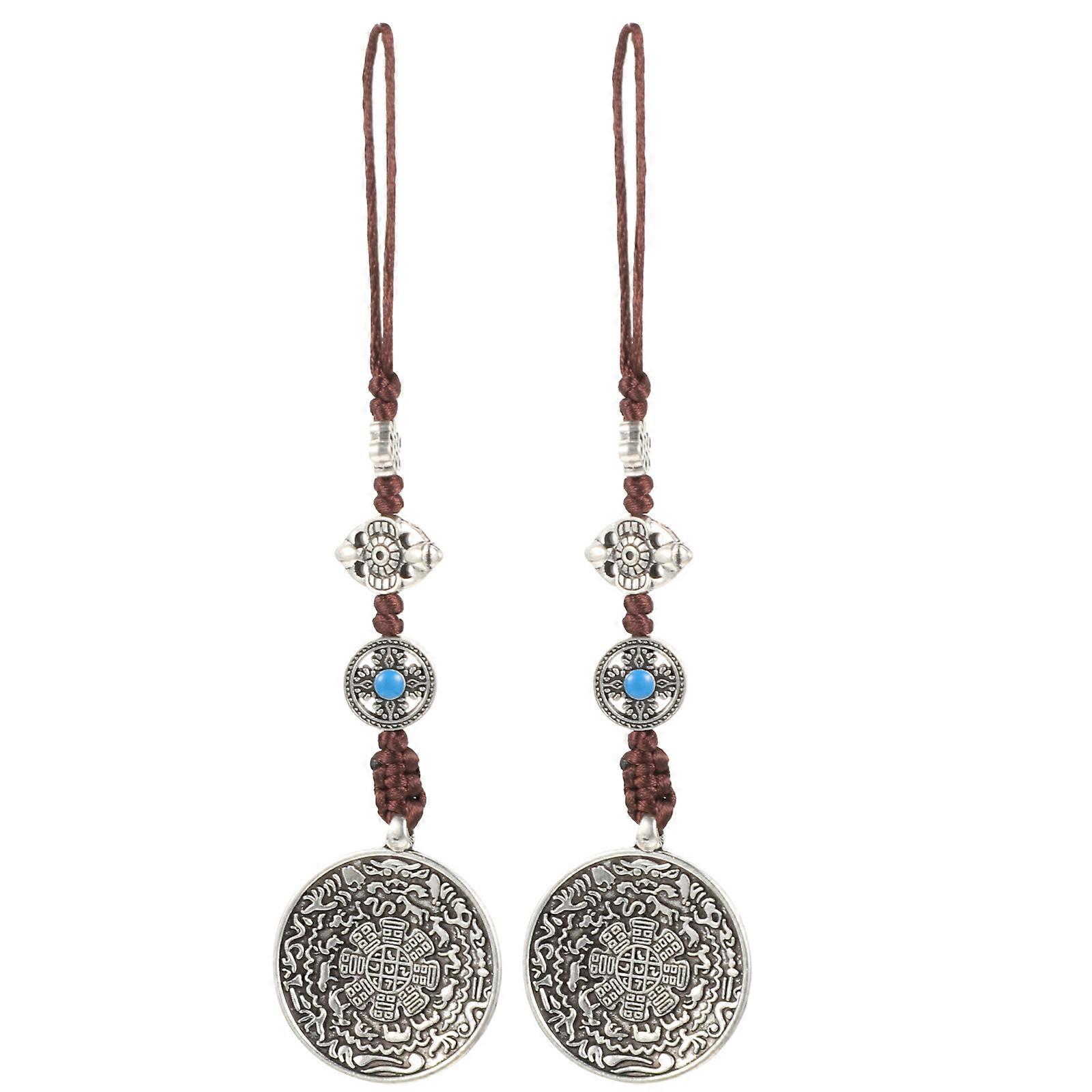 Retro Pendant Charm Necklace Multi Color For Weddings Banquets And Festivals 2Set
