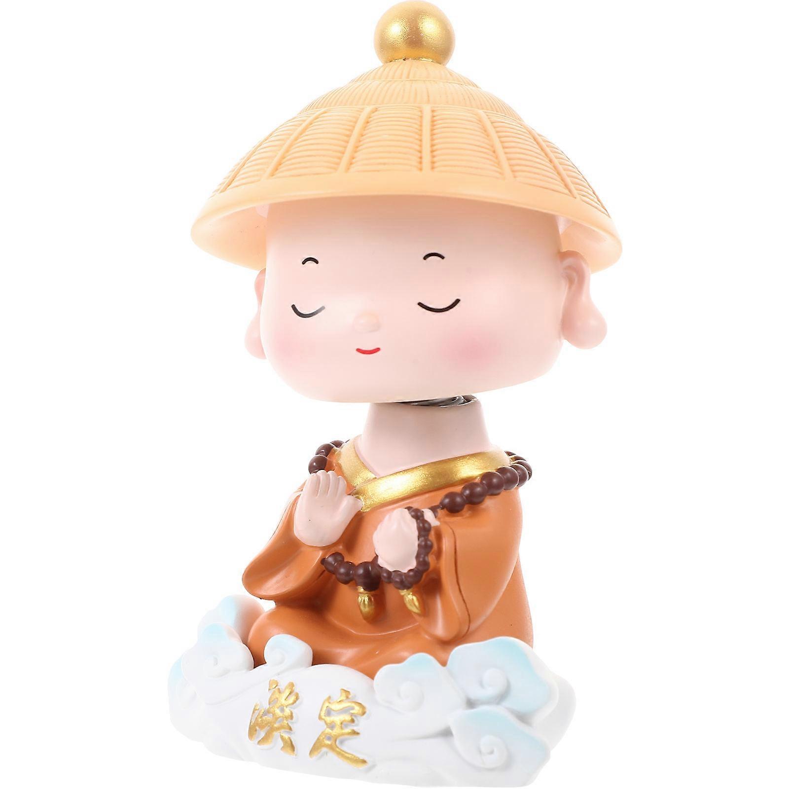 Desktop Monk Ornament Car Dashboard Monk Figure Decor Novel Funny Monk Figurine