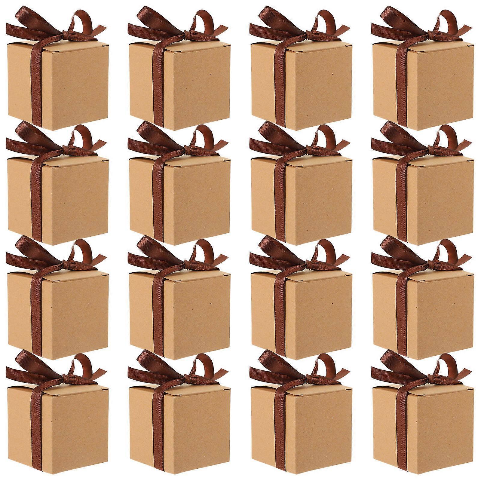 Kraft Paper Candy Boxes Small Chocolate Packaging for Weddings, Birthdays, Showers, Valentine's Day Party Favors Durable, Reusable Creative Design