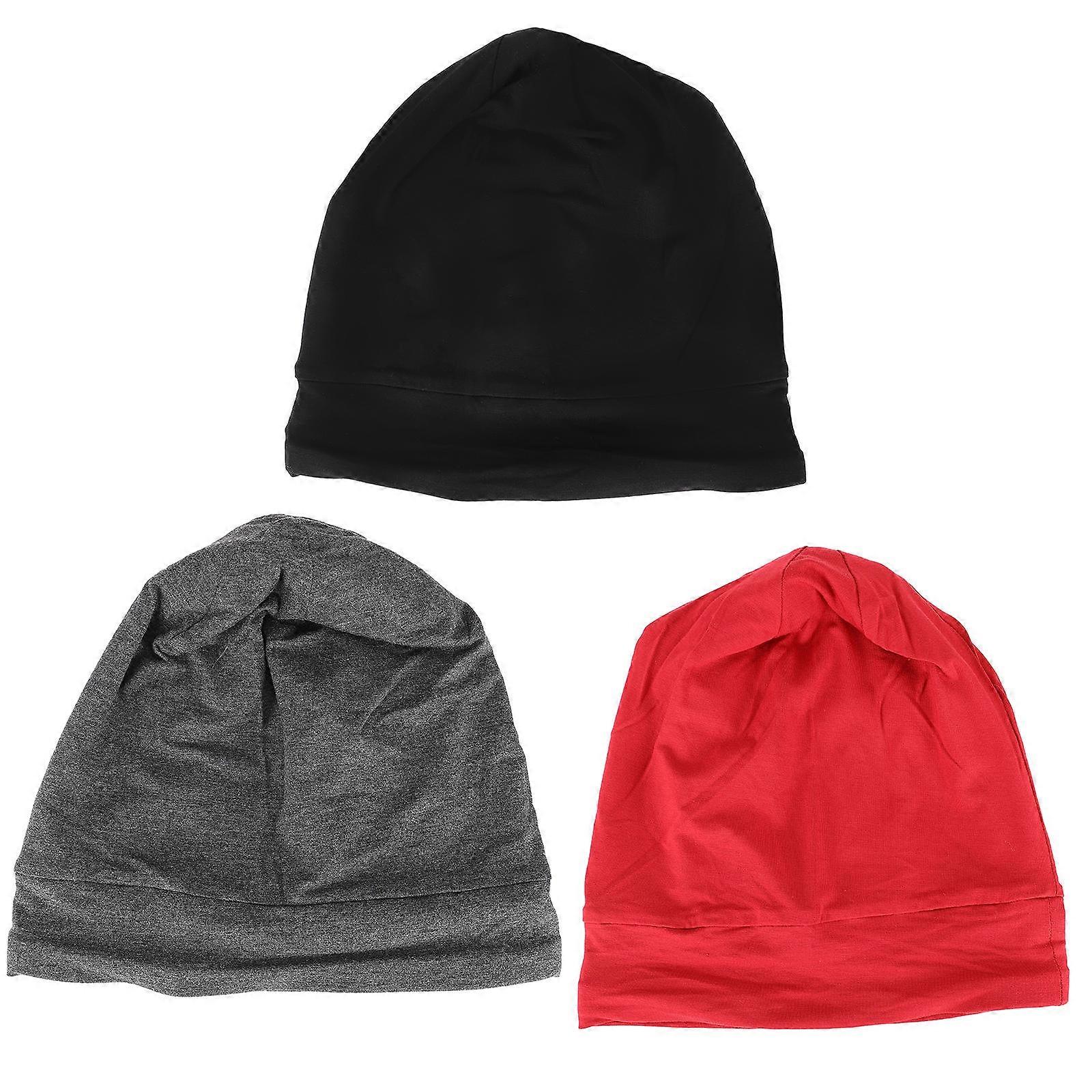 Satin Turban for Sleeping Home Sleeping Hats Assorted Color Windproof 3Pcs