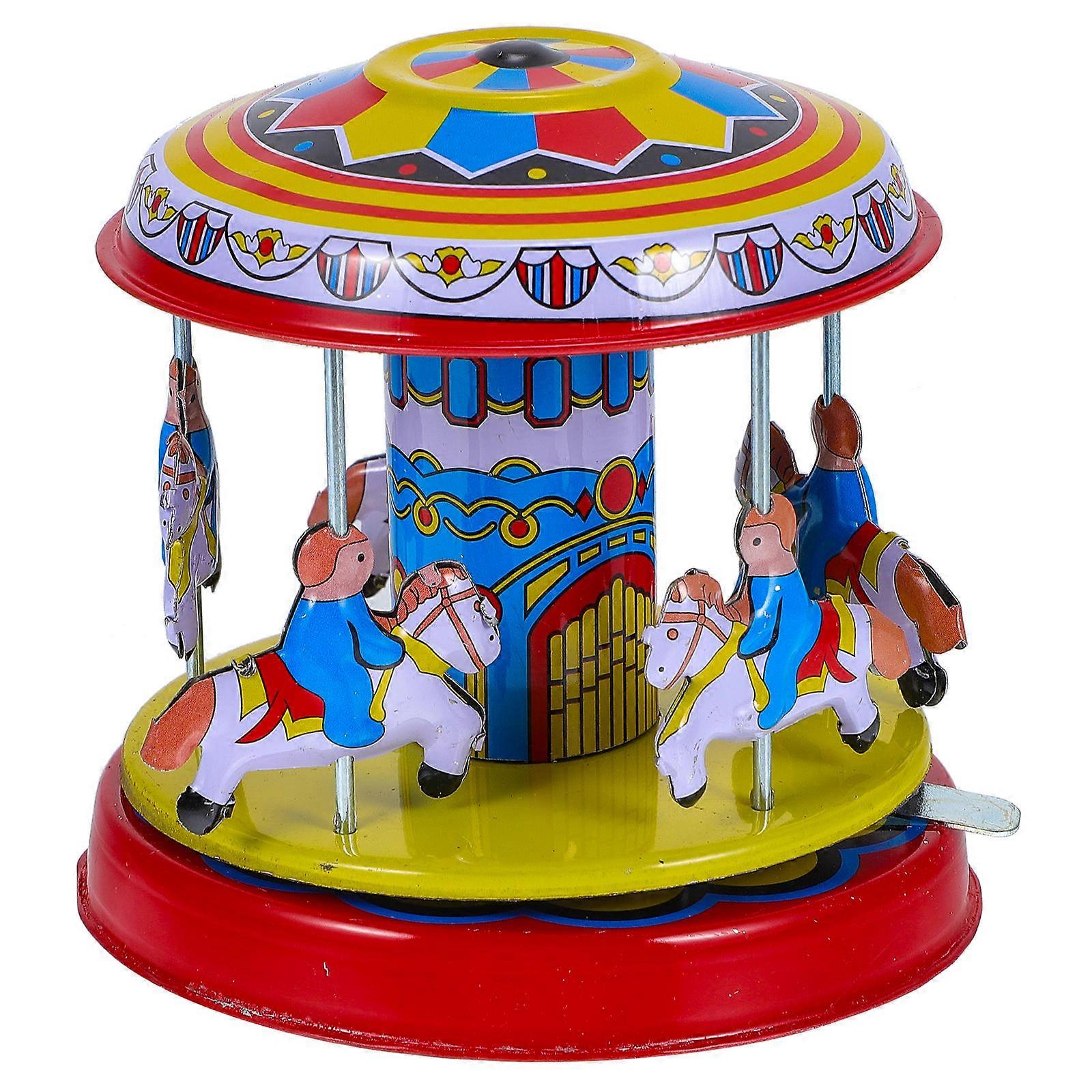 Vintage Wind Up Carousel Toy Clockwork Mechanism For Children 10.5x10.5cm 1Set