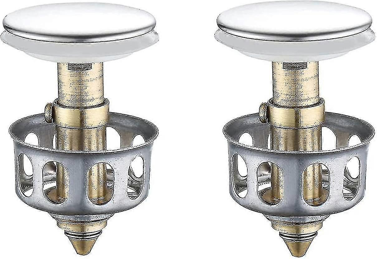 2 Pack Pop Up Sink Drain Plug con cesta