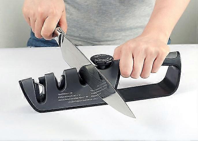 Professional 3 Tier Knife Sharpener - Japanese Knife Sharpener with Adjustable Angle Handle - Multifunction Knife Sharpener and Polishing Kitchen Shar