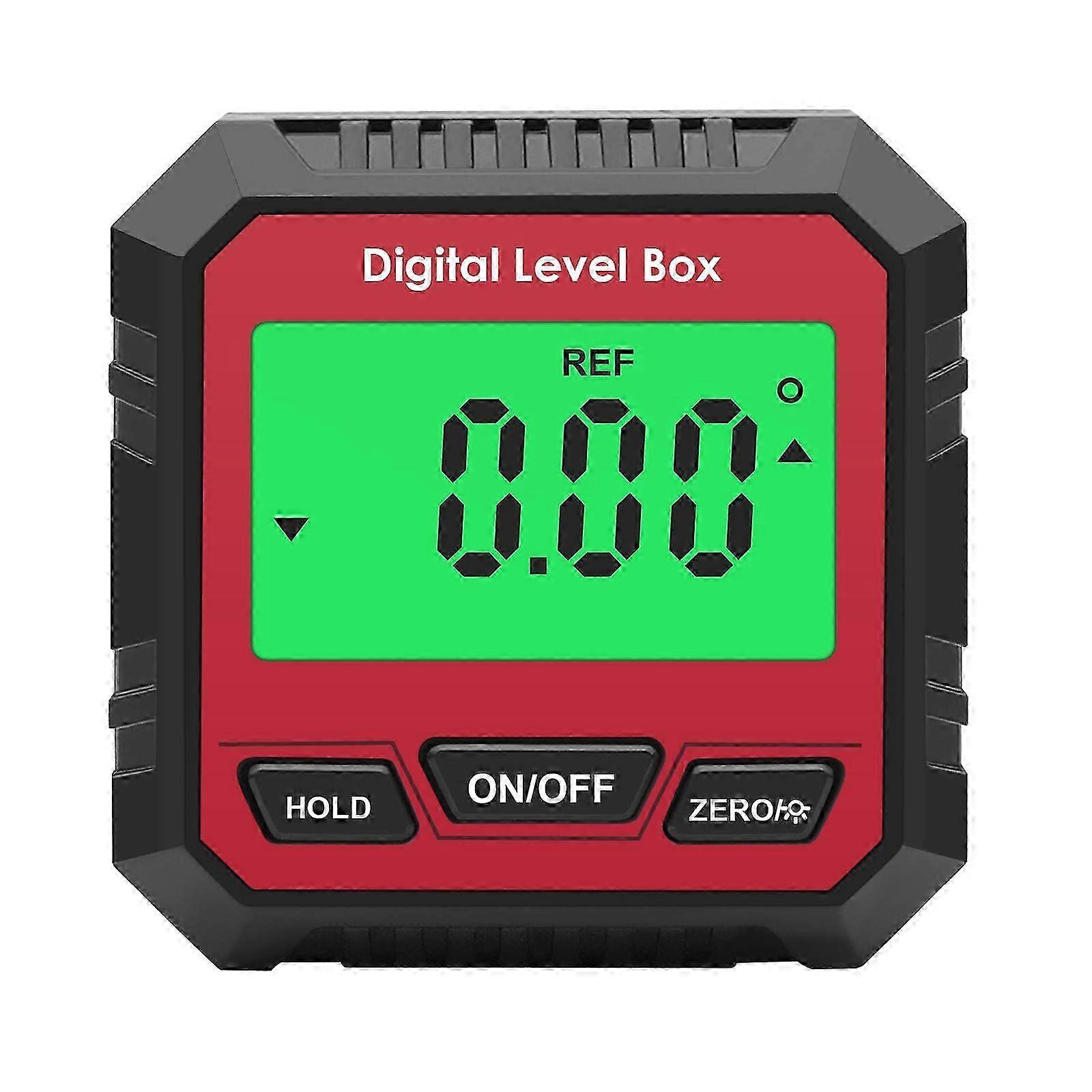 2025 Digital level angle measuring device with backlight, LCD for masonry without bubbles, black/red blackred, no bubbles