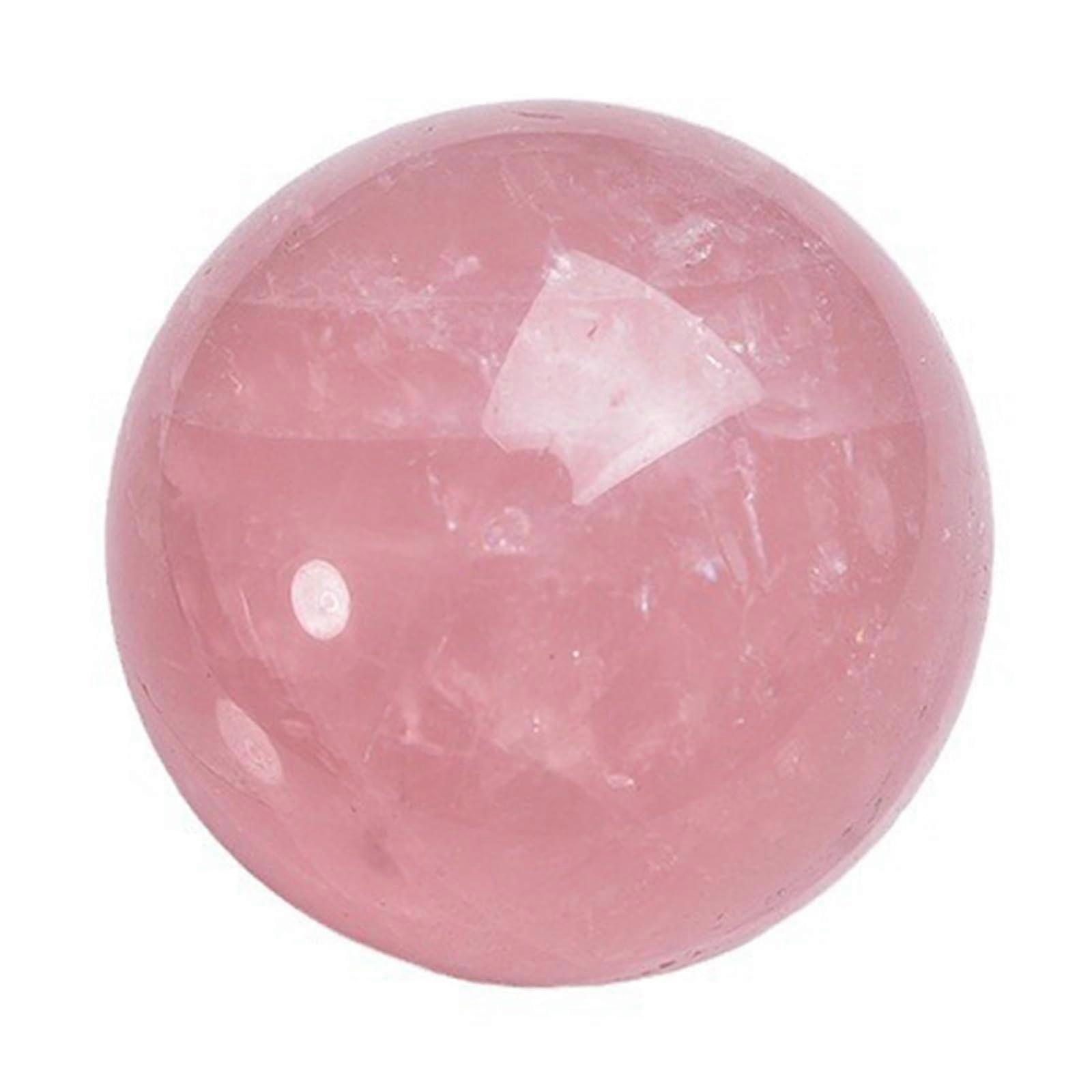 4 cm Rose Quartz Crystal Ball Ornament For Feng Shui, Meditation, And Desktop Decor
