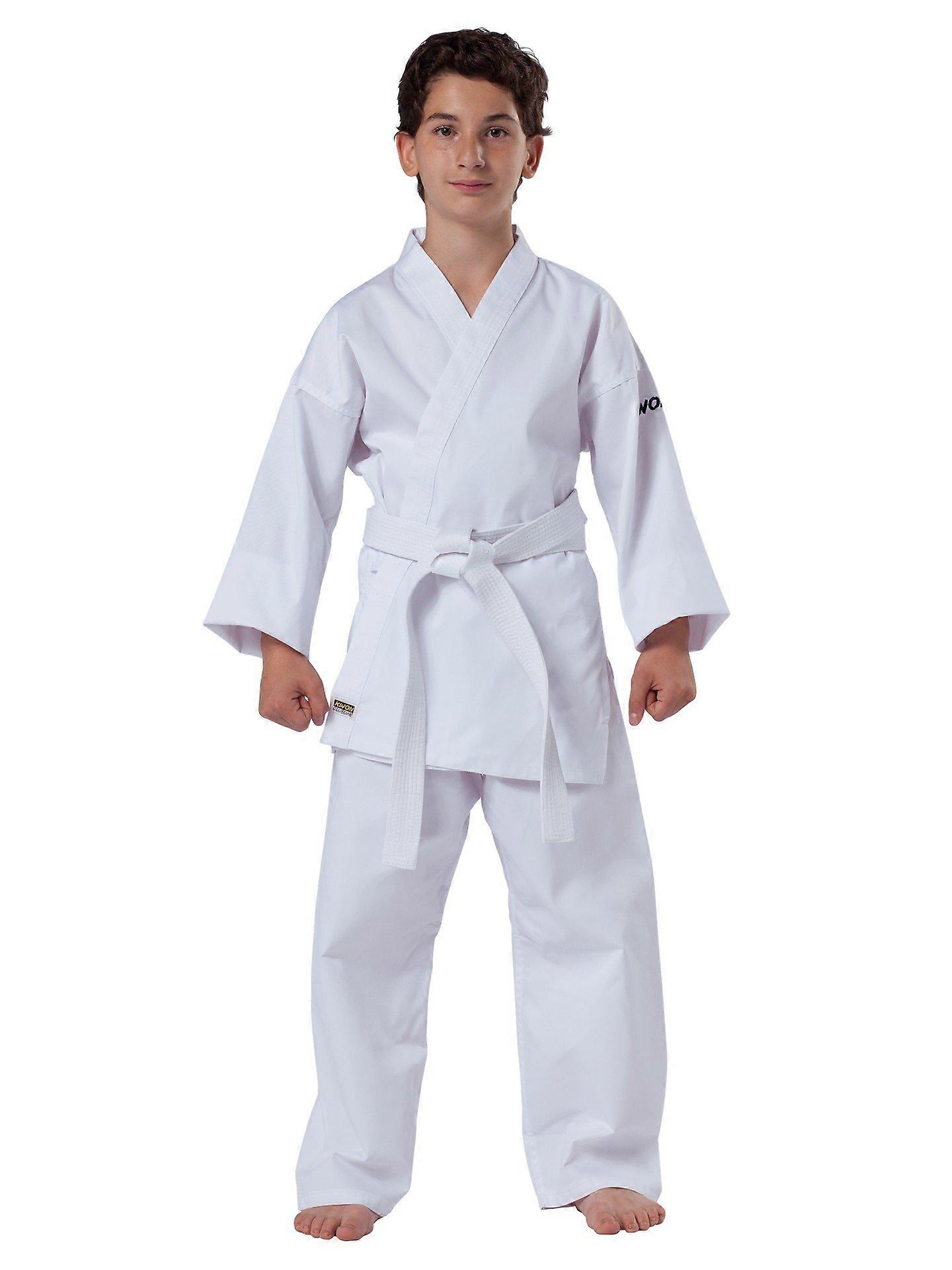 Basic Martial Arts Karate Uniform for Kids and Adults, Lightweight Polyester Cotton, White, Multiple Sizes Available