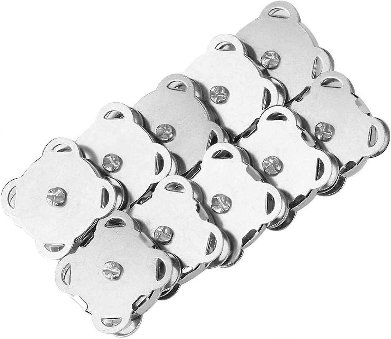 Magnetic Snap Buttons - DIY Sewing Fasteners (Silver, 10pcs)