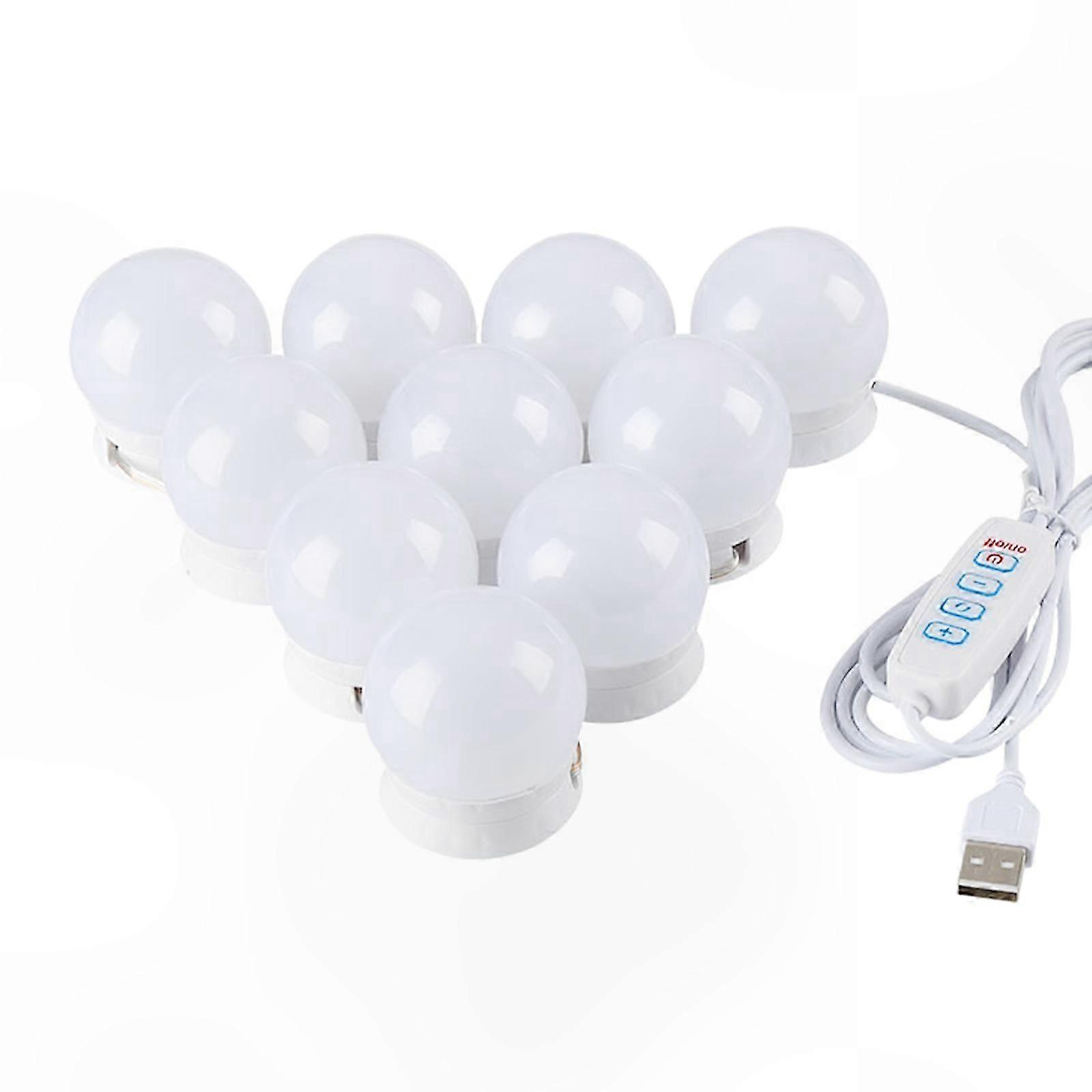 Dimmable LED Vanity Light with 3 Color Modes and 10 Brightness Levels, USB Powered Dressing Mirror Lamp for Makeup and Photography