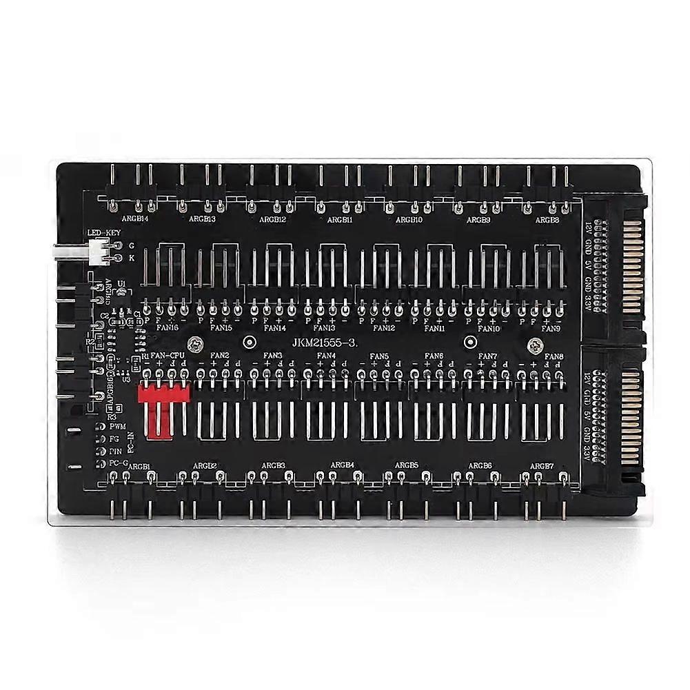 4Pin PWM & 5V 3Pin ARGB Multi Way Splitter ARGB and PWM HUB 16Hub Case Fan Hub Adapter Master Power 16Hub