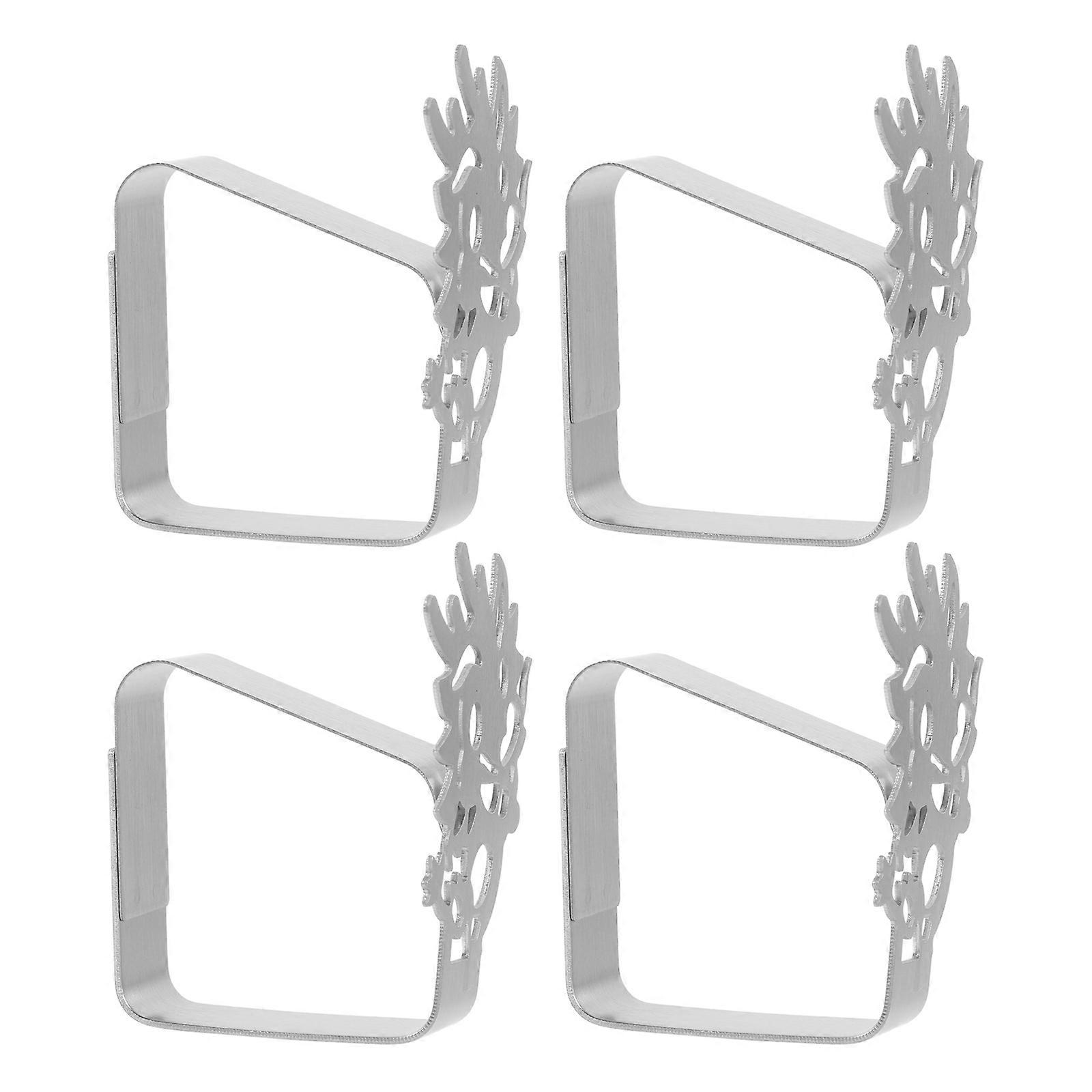 Stainless Steel Tablecloth Clips Set of 4 for Holding Table Covers in Place Silver