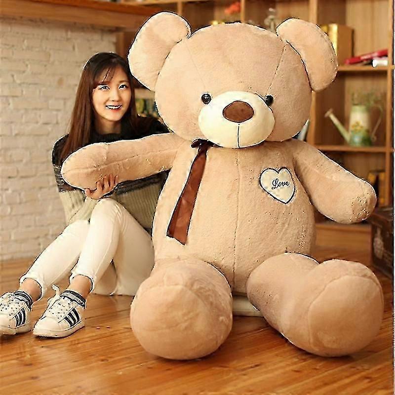 60/80/100/120/140cm 자이언트 테디 베어 봉제 인형 부드러운 테디 베어 인형 소녀를위한 큰 인간 크기 테디 베어 5ft 인기있는 생일 선물 아이들을위한