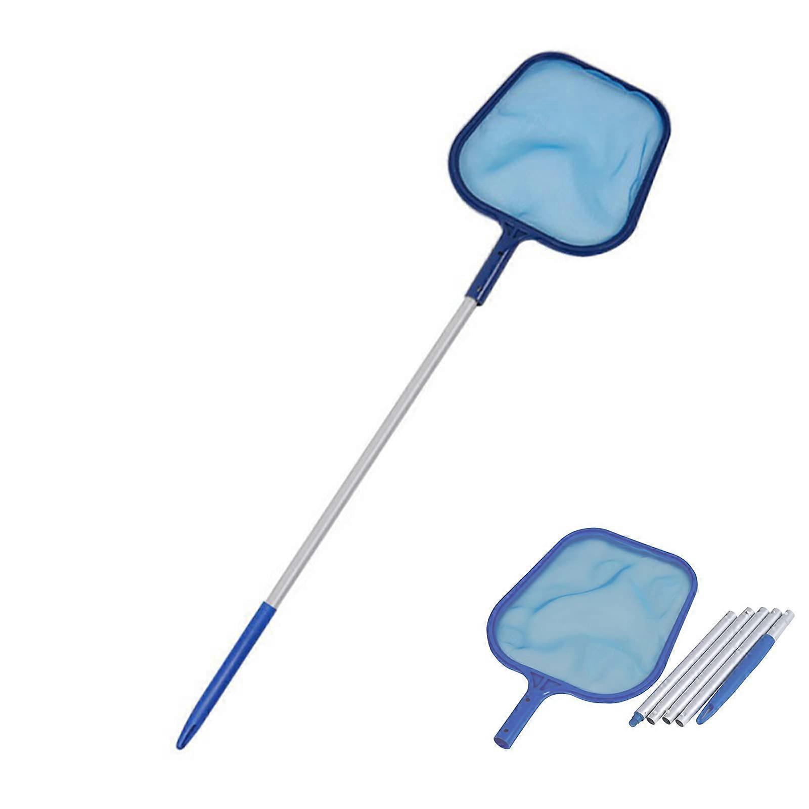 HIOD 5Section Aluminum Pole Swimming Pool Cleaning Standard Type Shallow Water Leaf Net With Telescopic Pole Slag Cleaner Hand Net Ref: 2544