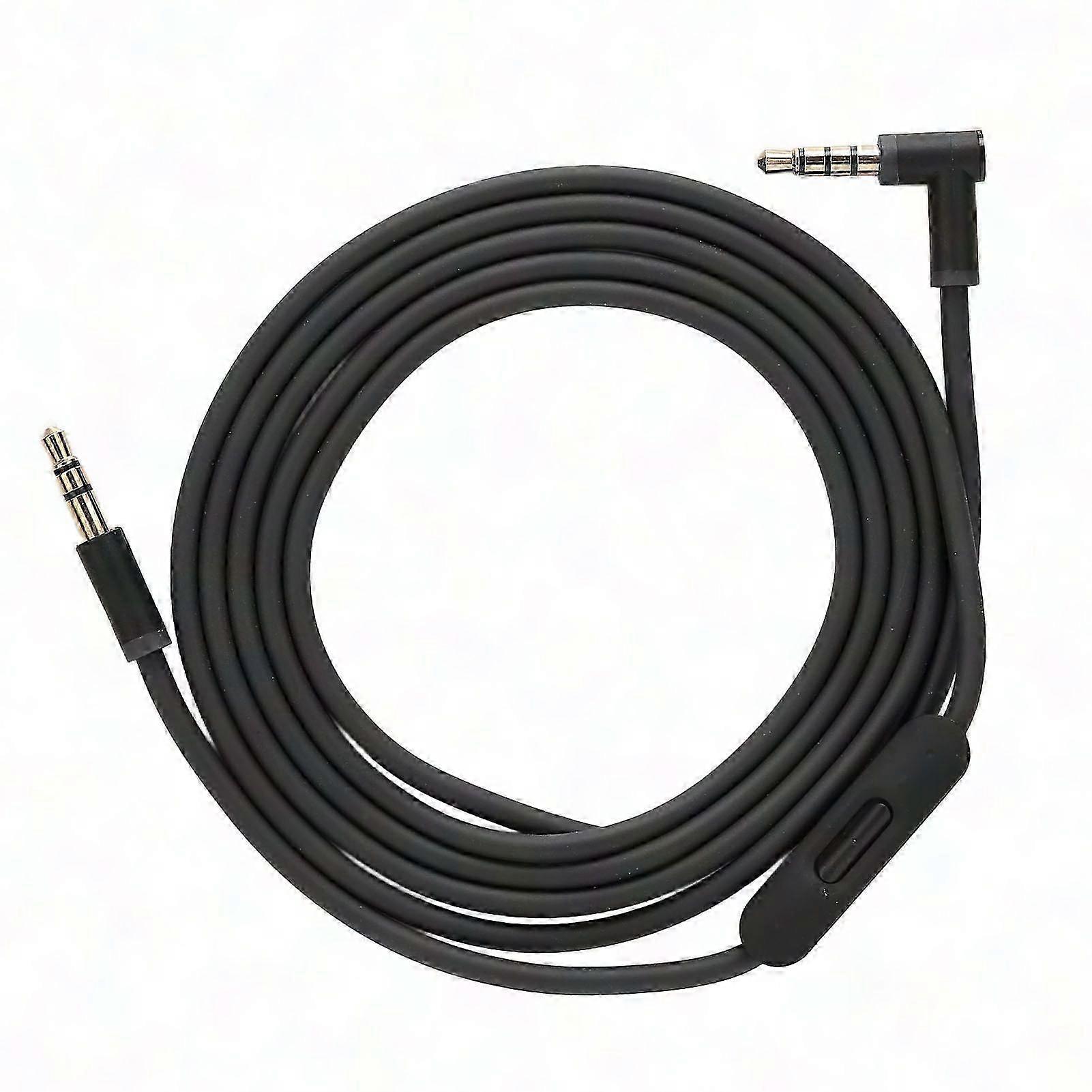 White Inline Mic & Control Replacement Audio Cable for Headphones