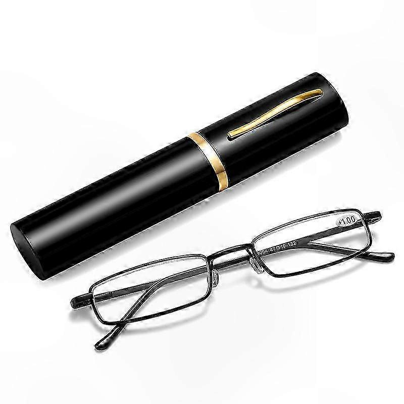 Lightweight Unisex Reading Glasses with Anti-Fatigue Design for Presbyopia, Includes Protective Tube Case