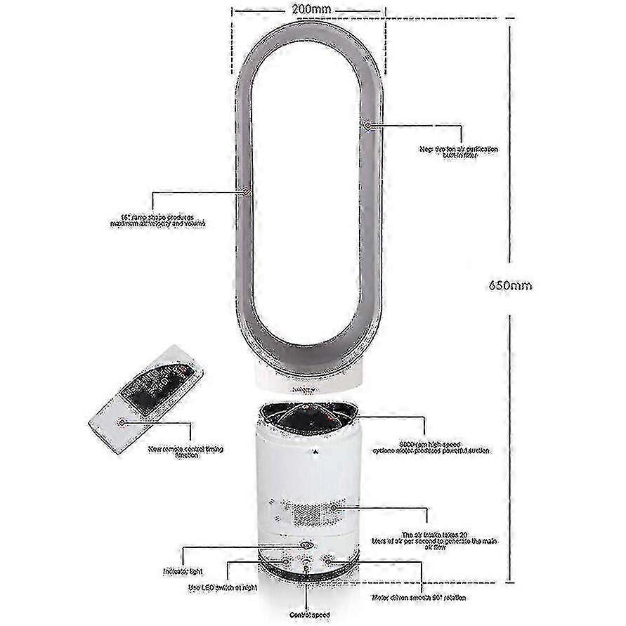 Ultra-quiet Negative Ion Air Bladeless Tower Fan