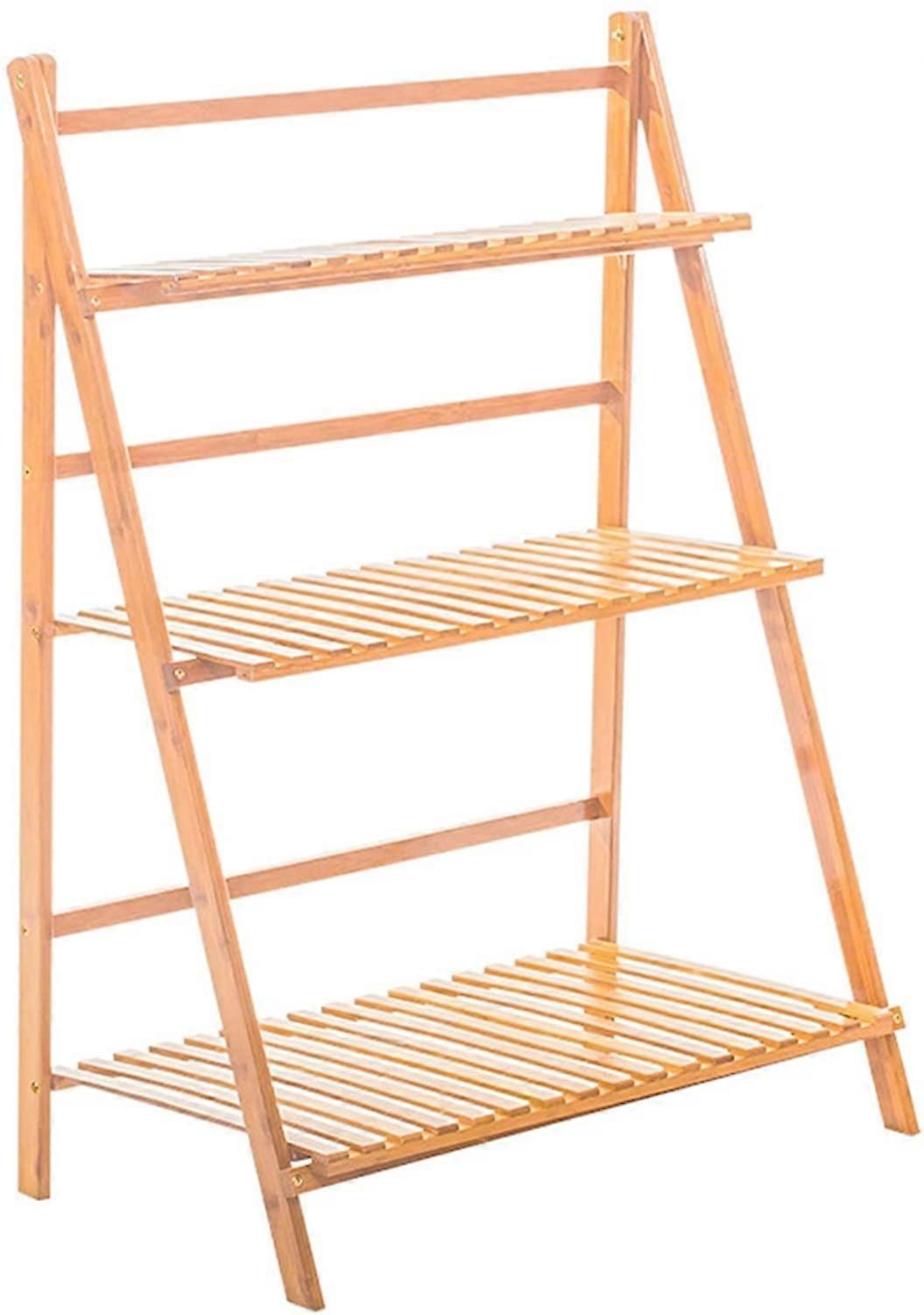 Plant Stand Folding 3Tier Plant Rack, Flower Pot Display Shelf, SpaceSaving Outdoor Organizer