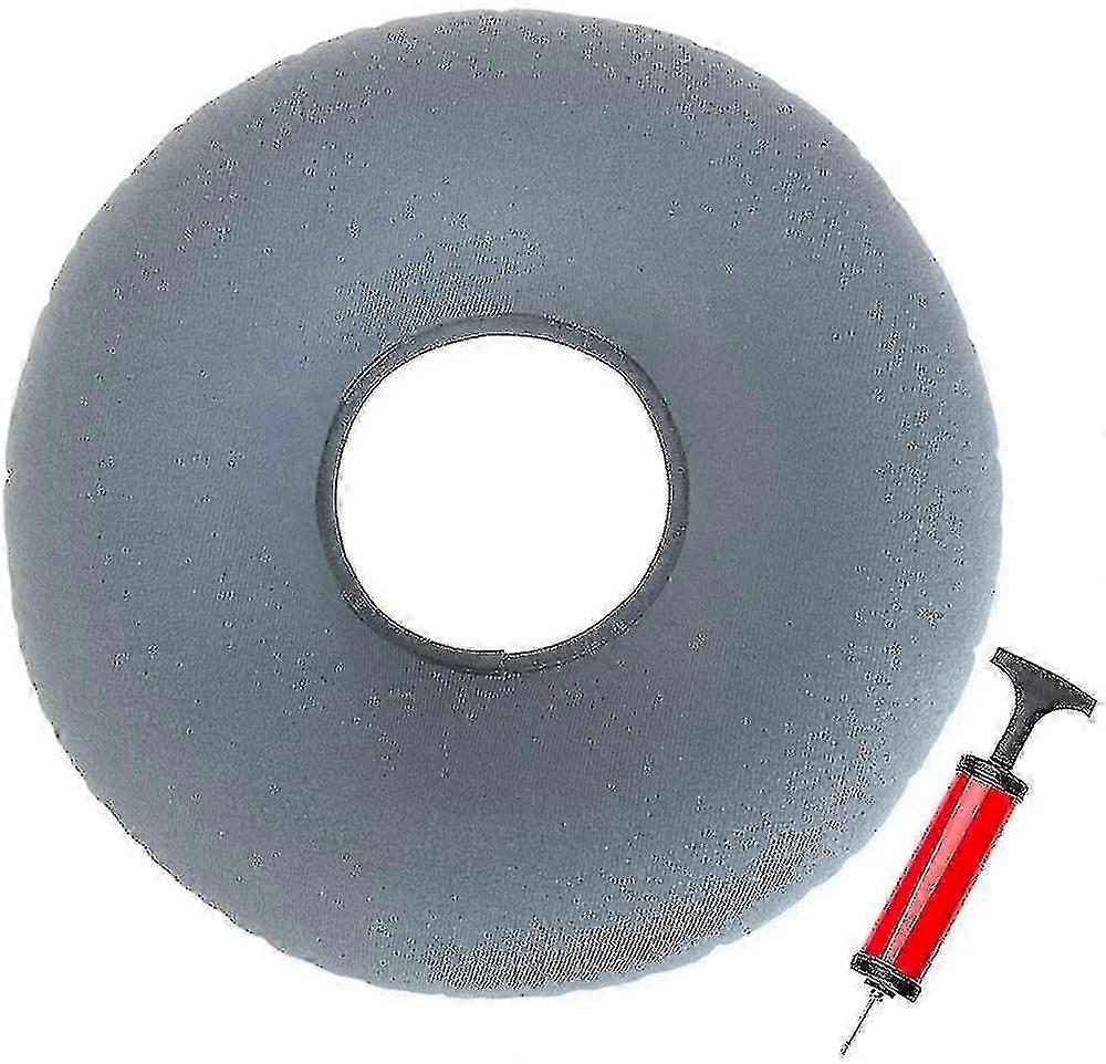 シートリング痔核褥瘡シートリンググレーシートリングインフレータブル整形外科シートクッションラウンドシートリング炎症、尾骨痛用ポンプ付き