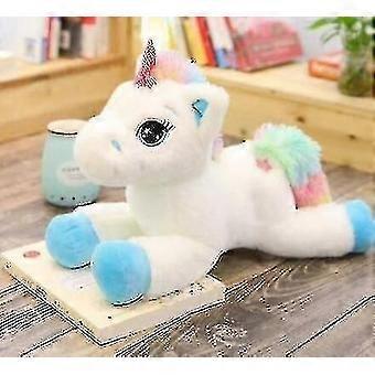 80cm weißer Plüsch Einhorn Teddy, weiche Kuschelpferd Spielzeugfigur