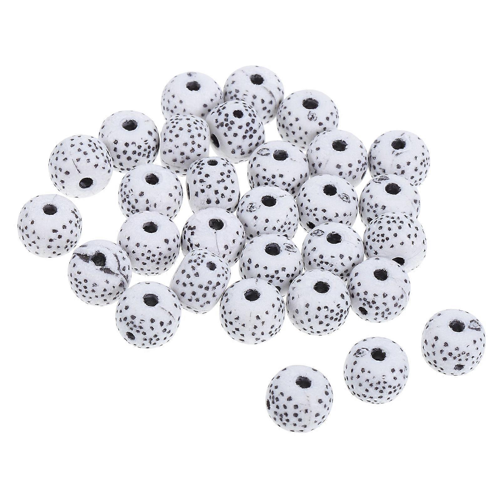 White Resin Bodhi Beads for Jewelry Making Vibrant Colors and Comfortable Touch 30 Pieces