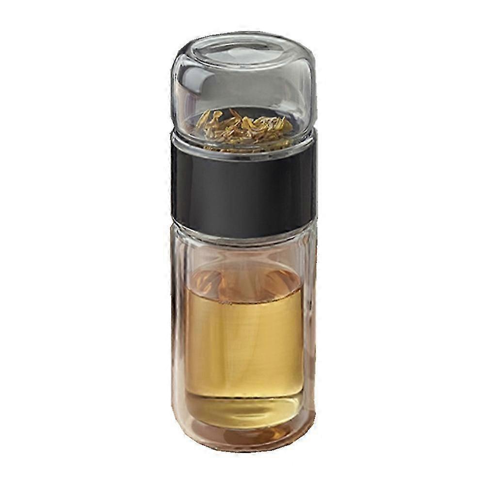 tea and water separation cup double layer glass portable