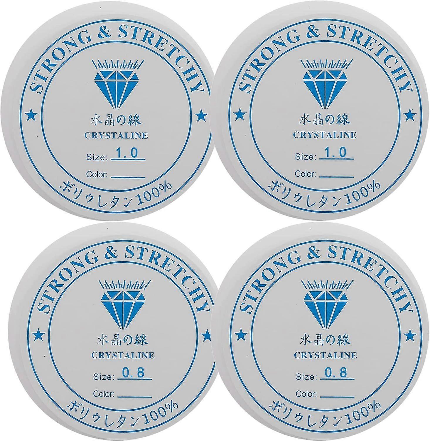 4 spools of elastic thread 0.8 mm 1 mm, elastic jewelry thread rubber thread