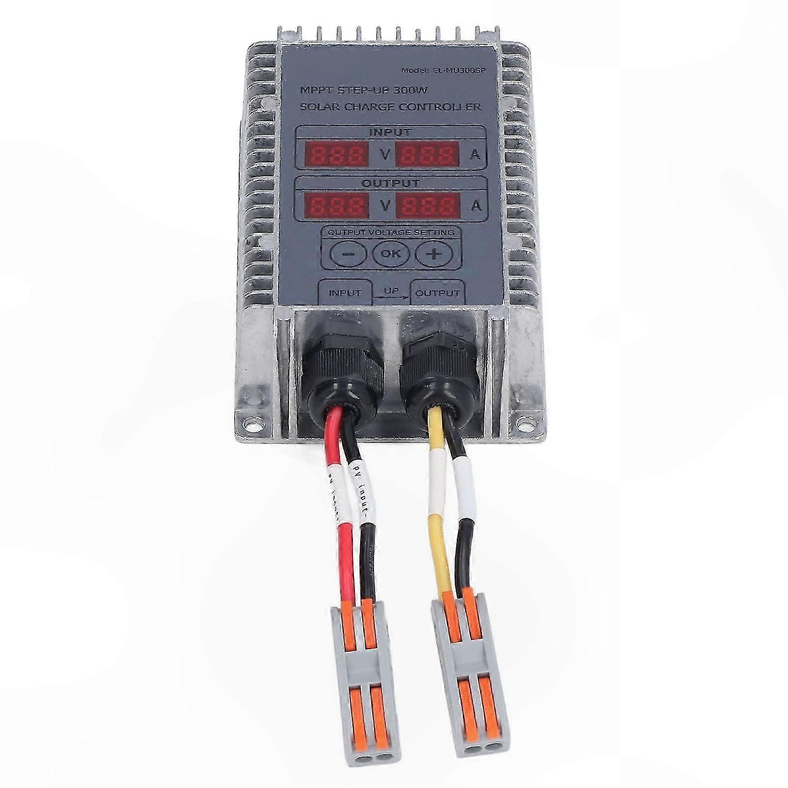 MPPT Solar Charge Controller with Adjustable Voltage Display Waterproof 24-85V 300W Boost