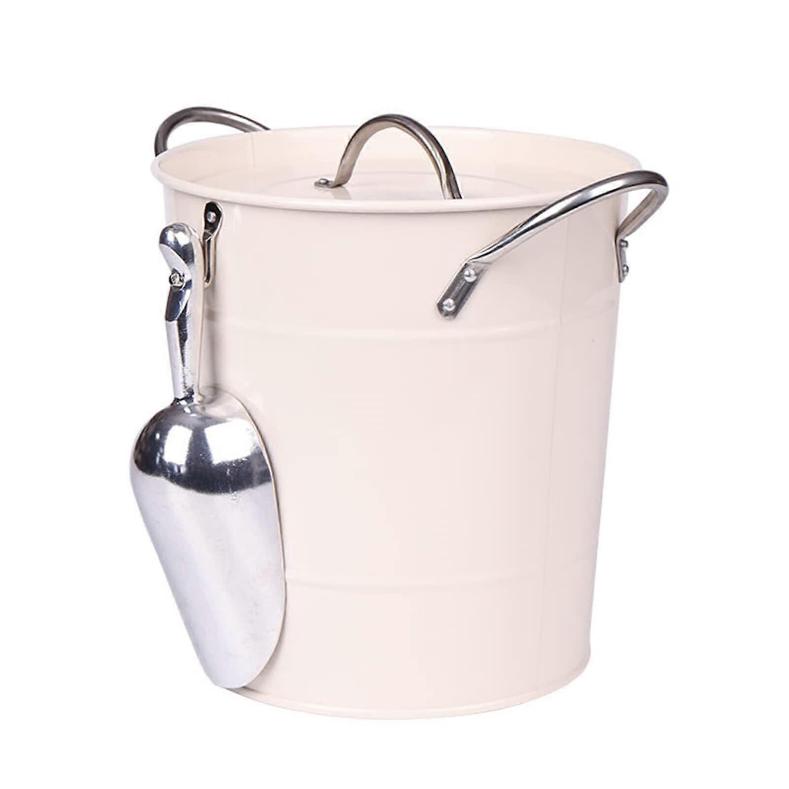 Ice Bucket With Lid And Ice Tongs And Scoop 3.5L Capacity Metal Double Wall For Parties And Bar