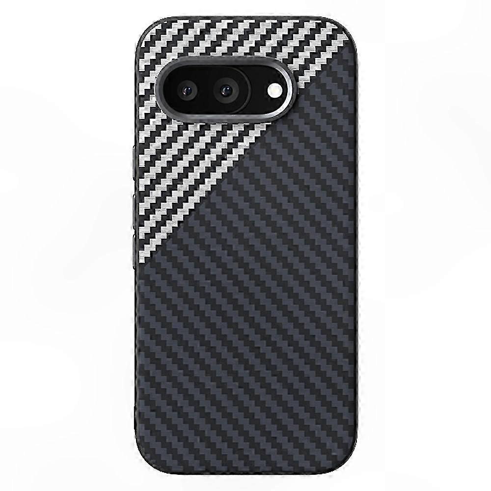 Carbon Fiber Texture Back Cover for Google Pixel 9a Case with MagSafe Compatibility