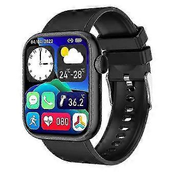 Qx7 Smart Call Watch med 1,8 tommer TFT-skærm, 240x280 pixelopløsning, Bluetooth 5.0, pulsmåling, IP67-beskyttelse, sort farve