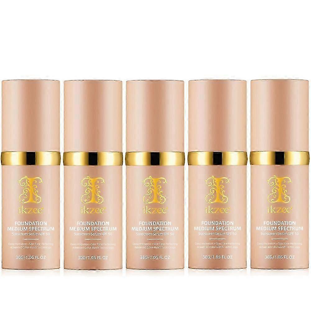 4合1粉底液SPF 50+，保湿变色粉底液持久防水，适合健身房、运动、舞蹈的中等光谱
